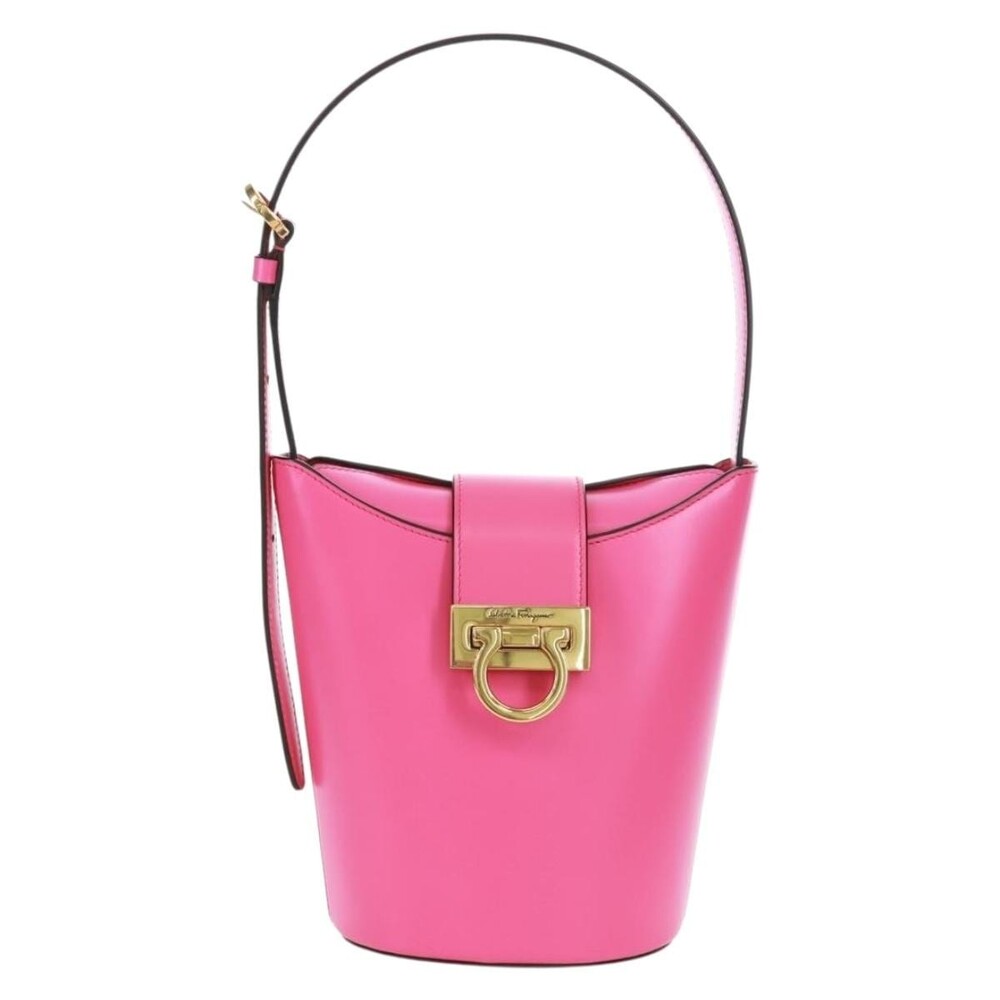 Salvatore Ferragamo Leather Gancini Shoulder Bag Pink